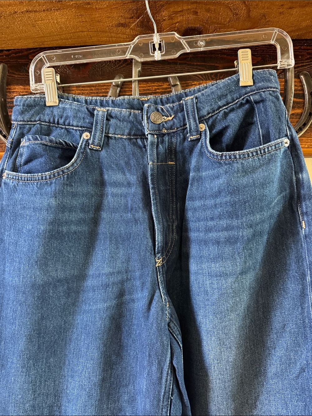 We The Free Wide Leg Jeans in Deep Blue Denim - Picture 2 of 9